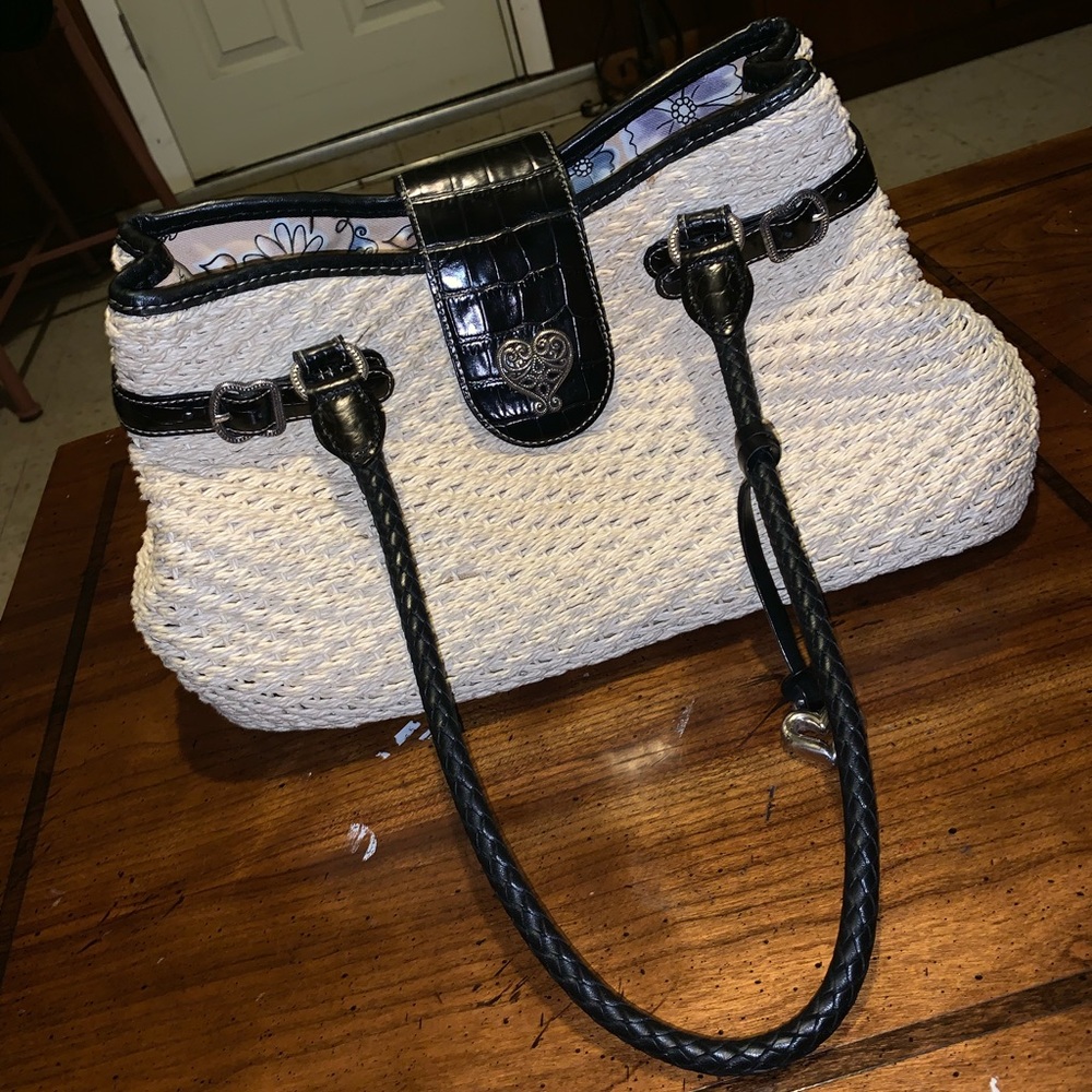 Woven stitched tan Brighton handbag